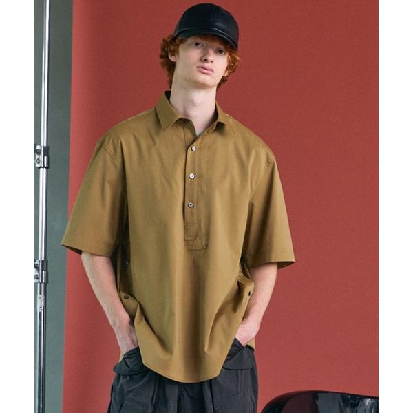 シャツ 半袖 「UNISEX」Asymmetric Front Prime-Over Short-s...