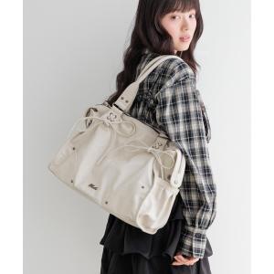 トートバッグ 「PC収納可」LACE UP リボンボストンBAG　1044884 レディース