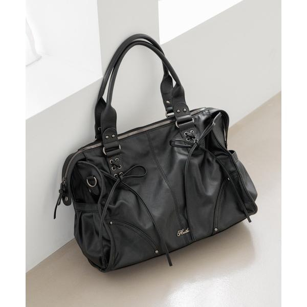 トートバッグ 「PC収納可」LACE UP リボンボストンBAG　1044884 レディース