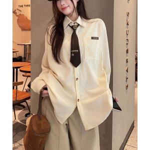 ブラウス シャツ ネクタイ付きカジュアルシャツ レディース
