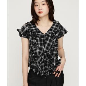 ブラウス シャツ 半袖 MIX FRILL COMPACT BL ミックスフリルコンパクトブラウス 夏服 秋服 レディース