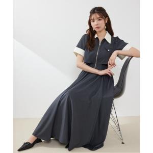 ワンピース 半袖 「再入荷」バストディティールフレアワンピース　夏服