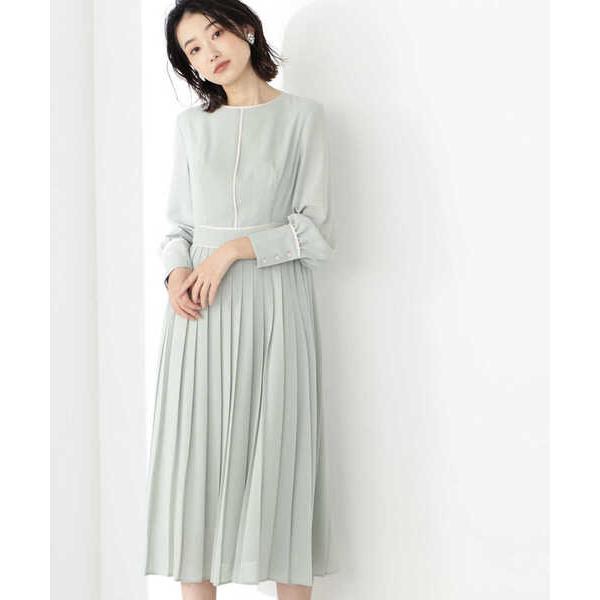 「NATURAL BEAUTY BASIC」 長袖ワンピース MEDIUM グリーン系その他3 レデ...