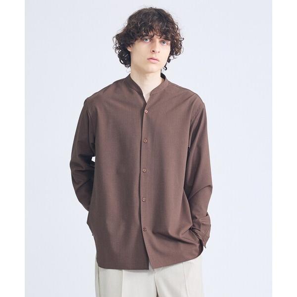 「ABAHOUSE」 長袖シャツ 46 ブラウン メンズ