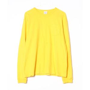 「Champion」 長袖Tシャツ LARGE イエロー メンズ