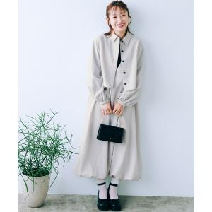 「haco!」 コンビワンピース MEDIUM ライトグレー レディース