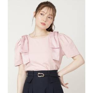 tシャツ 半袖 「6/11発売」ショルダーリボンTシャツ レディース