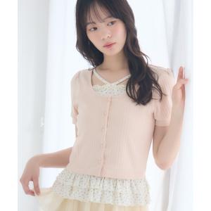 tシャツ 半袖 裾フリルレイヤード風CT レディース