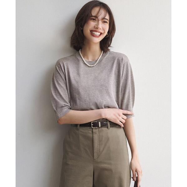 ニット セーター オータムメタリック パフスリーブ ニット Tシャツ レディース