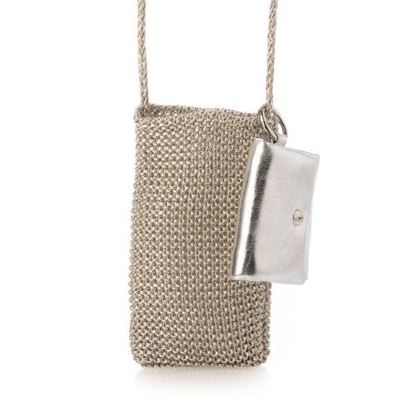 ショルダーバッグ バッグ カシュカシュ cachecache / メタリックニットスマホショルダーバ...
