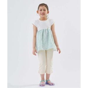 tシャツ リボン刺しゅうドッキングトップス「子供...の商品画像