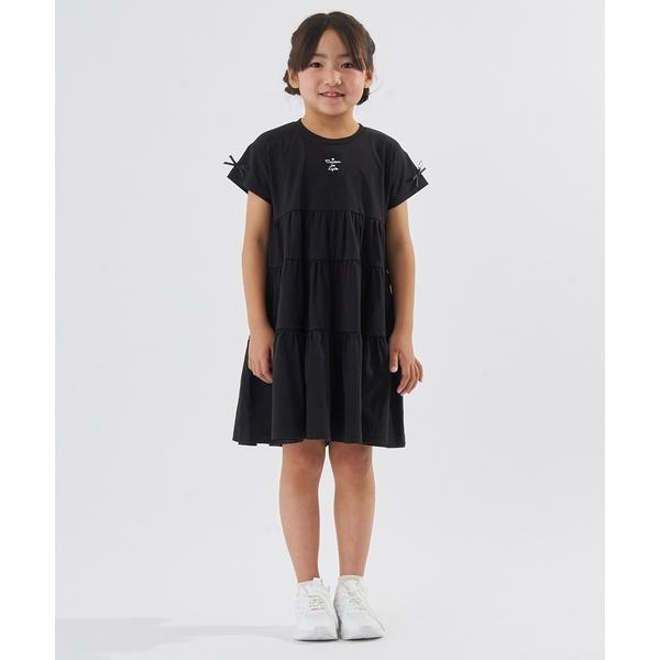ワンピース 「綿100％」「どちらが前でもOK」ティアードTシャツワンピース キッズ 子供服 女の子