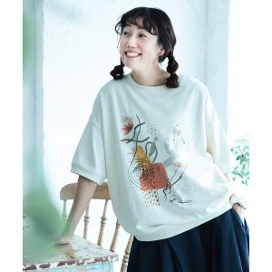 tシャツ 半袖 アートな気分のプルオーバー レディース