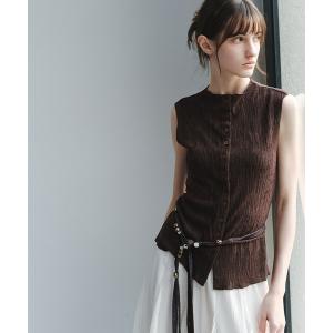 ブラウス シャツ 「tageechita」テクスチャーニットノースリーブトップス レディース