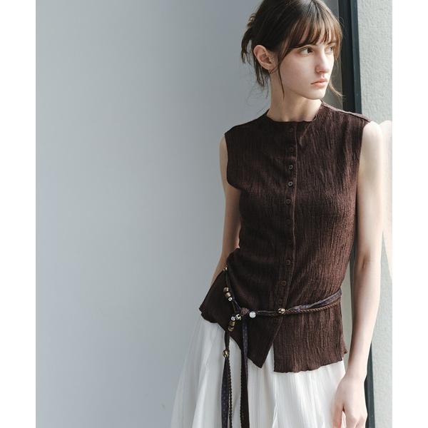 ブラウス シャツ 「tageechita」テクスチャーニットノースリーブトップス レディース