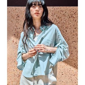 リネンシャツ ブラウス シャツ 「STUDIOUS/ステュディオス」Matte Sheer Over Shirt/マットシアーオーバーシャツ/ウォッシャブル/冷房対策/日焼け対策