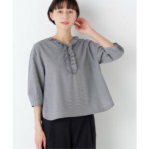 ブラウス シャツ ウォッシュドタイプライターフリルブラウス レディース