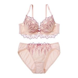 ブラジャー ショーツセット 「盛り谷間メイク！A〜Eカップ展開バリエいろいろ♪」盛れる谷間メイクレースブラジャー＆ショーツセット