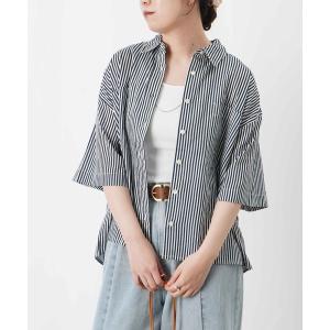 ブラウス シャツ 半袖 LC/LLL 「新色追加」キャンブリックボイル半袖プリントシャツ/ストライプシャツ レディース