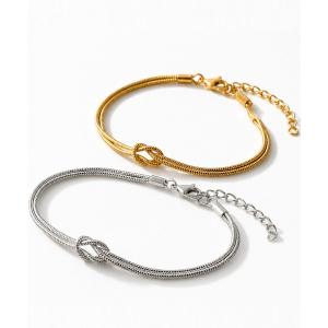 ブレスレット ノットデザイン ゴールド/シルバー ブレスレット2点セット レディース メンズ