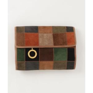 「CELINE」 ヴィンテージ パッチワーク スエード クラッチバッグ - ブラウン レディース