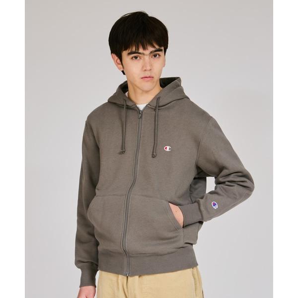 「Champion」 ジップアップパーカー X-LARGE ダークグレー メンズ