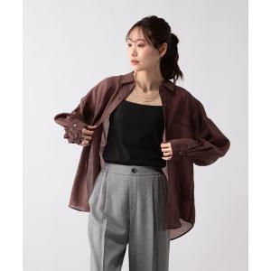 「GLOBAL WORK」 長袖シャツ SMALL ブラウン レディース