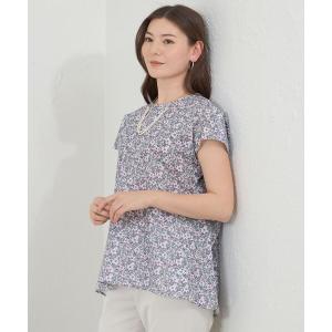 アマカ　新品未使用タグ付き　半袖 レース切替 ブラウス AMACA（アマカ） tシャツ 半袖 プレーティング天竺 レース切替Tシャツ