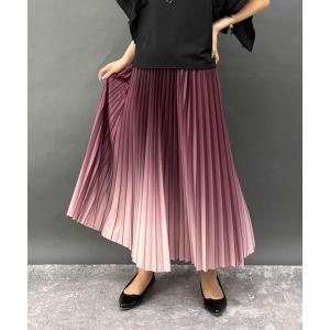 ロング スカート 着心地抜群！大人グラデーションプリーツスカート