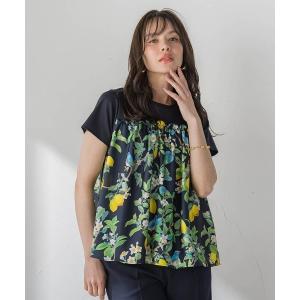 tシャツ 半袖 「WEB限定」レモン切り替えカットソー レディース