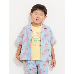 ブラウス シャツ バード柄開襟シャツ(セットアップ可) キッズ 子供服 男の子 女の子