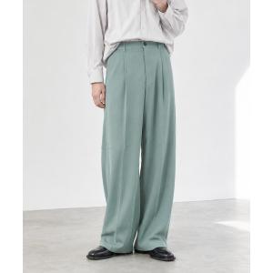 ワイドパンツ スラックス /Bd/タック ワイドスラックスパンツ メンズ レディース