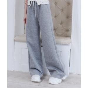 ワイドパンツ スウェットパンツ ジャージ ラメ ウエストゴム スウェット ワイドパンツ レディース