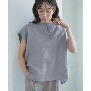 リネンシャツ ブラウス シャツ 半袖 リネンスキッパーフレンチブラウス｜フレンチスリーブ/麻/涼しい/オンオフ レディース