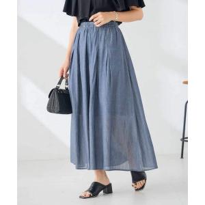 ワイドパンツ パンツ シアーデニムスカンツ レディース