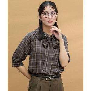 ブラウス シャツ オータムチェック ブラウス レディース
