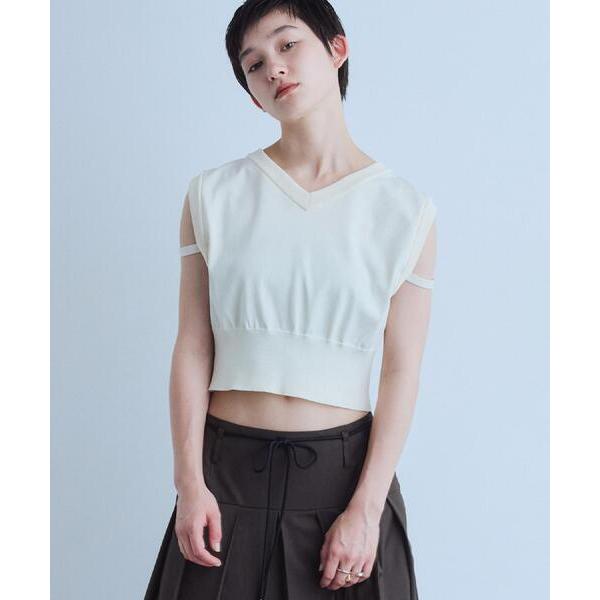 サマーニット ニット セーター design short vest レディース