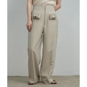 パンツ flap frill straight silhouette pants / フラップフリルストレートシルエットパンツ レディース