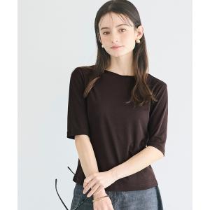 tシャツ シアージョーゼット五分袖Tシャツ レディース