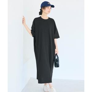 ワンピース 夏 半袖 ライトエンボスワイドシルエットワンピース
