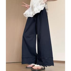 I-SOOK（アイスー） ワイドパンツ パンツ レースシアーパンツ(chiica