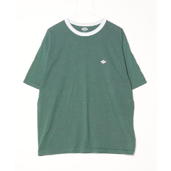 「DANTON」 半袖Tシャツ 44 ホワイト×グリーン レディース
