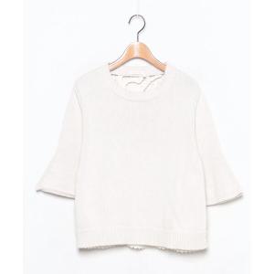 「SEE BY CHLOE」 半袖ニット L ベージュ レディース