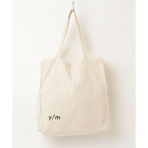 「y/m」 ワンポイントトートバッグ - ベージュ レディース