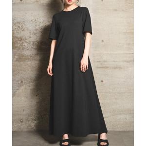 「LEANN MOMENT」 半袖ワンピース FREE ブラック レディース