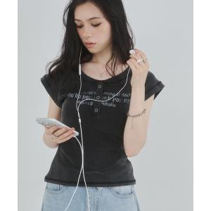 ヘンリーネック tシャツ 半袖 ヘンリーネックプリントトップス レディース