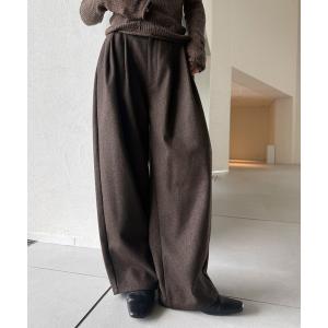 ワイドパンツ スラックス パンツ ウールライク２タックパンツ「セットアップ対応」「by SON」 レディース