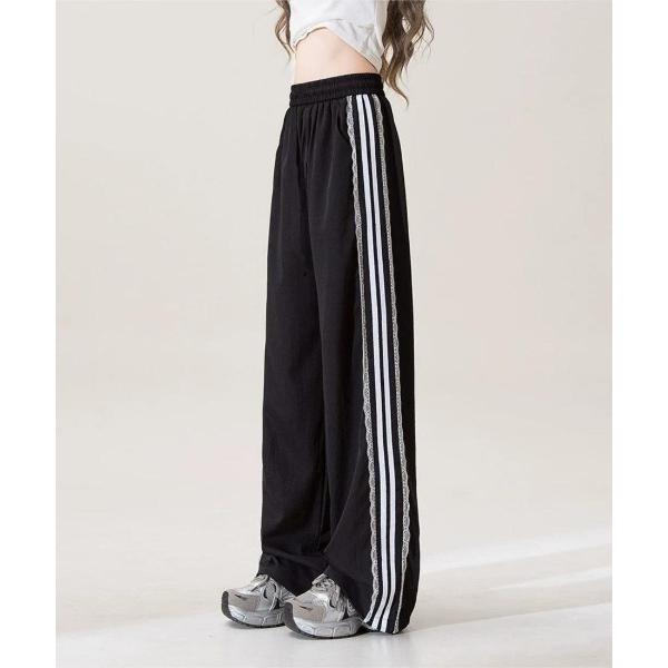 ワイドパンツ パンツ ラクなのにおしゃれ見えする夏服ナイロンワイドパンツ レディース