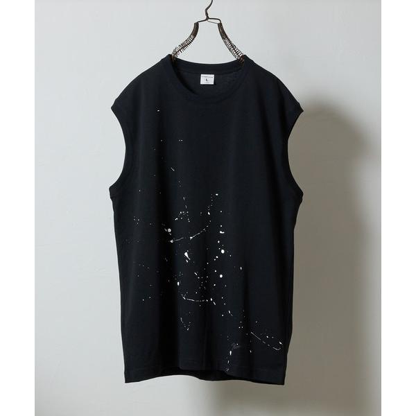 タンクトップ HAND PAINTED BASIC HEM PRINTED SLEEVELESS S...