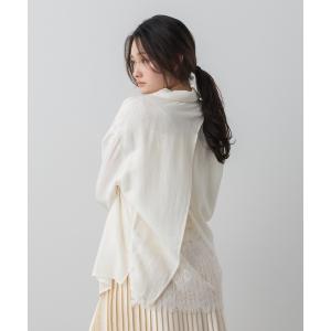ブラウス シャツ 夏 バックレースレイヤードシャツ レディース